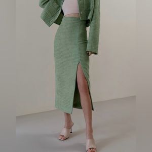 Lichi Tweed maxi skirt